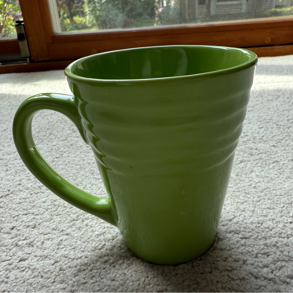 Home Accents H Tiered COFFEE MUG Tea Green 4.5” Height New Kitchen Cup Ware